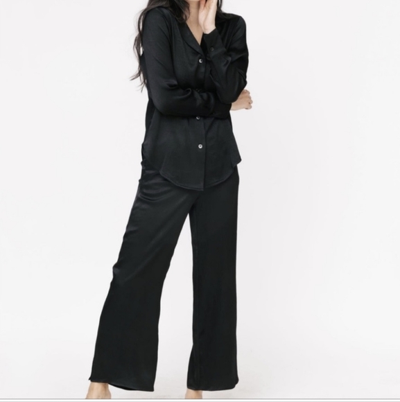 Smash + Tess Pants - SMASH + Tess Wide Leg Sloane Pull on Pants Trousers Midnight Black   NWT Large